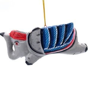 Monkey Business Hand Carved and Painted Wood Indian Elephant